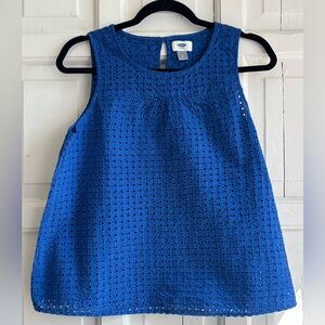 Old Navy Blue Eyelet Sleeveless Top